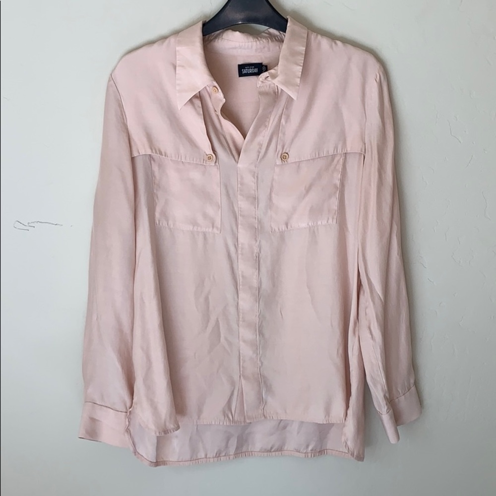 Kate Spade Saturday Silk Blend Military Blouse